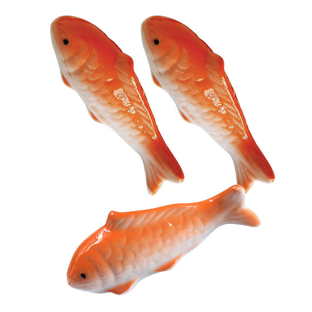 Aquarium Fish Koi - 3個入り、高精細なセラミック製の浮遊魚。水槽、池、噴水、庭の水景に最適。リアルなコイや金魚の姿を再現。