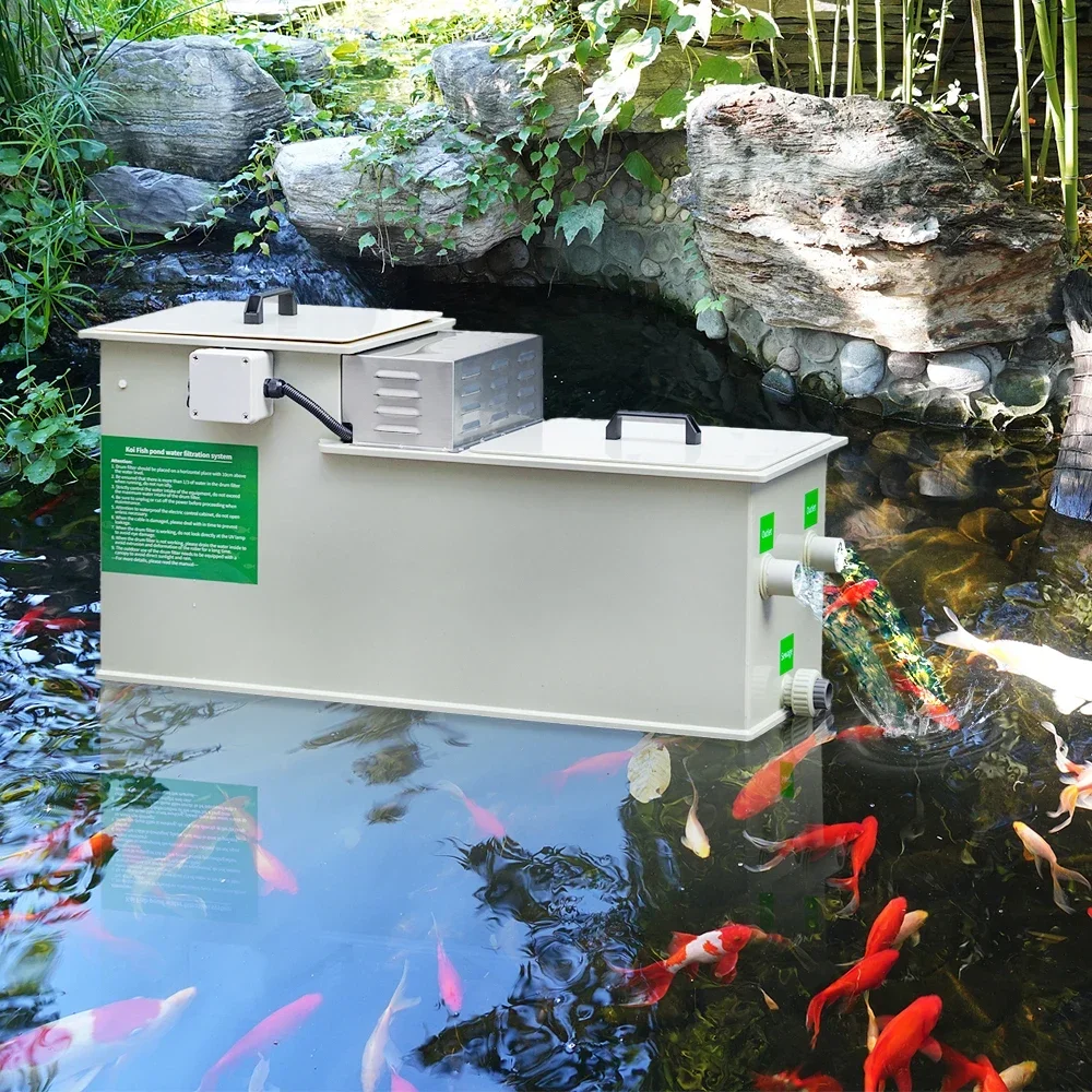 Aquarium Fish Koi - Qlozone養殖水槽小型錦鯉池フィルター5000リットル魚池ろ過システムコンビ回転ドラムフィルター（錦鯉池用）