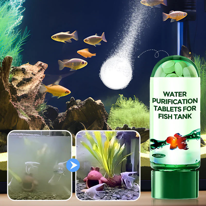 Aquarium Fish Medicine - 環境に優しい水槽水浄化タブレット 水浄化剤 速効性水槽洗浄液 水槽水透明化剤