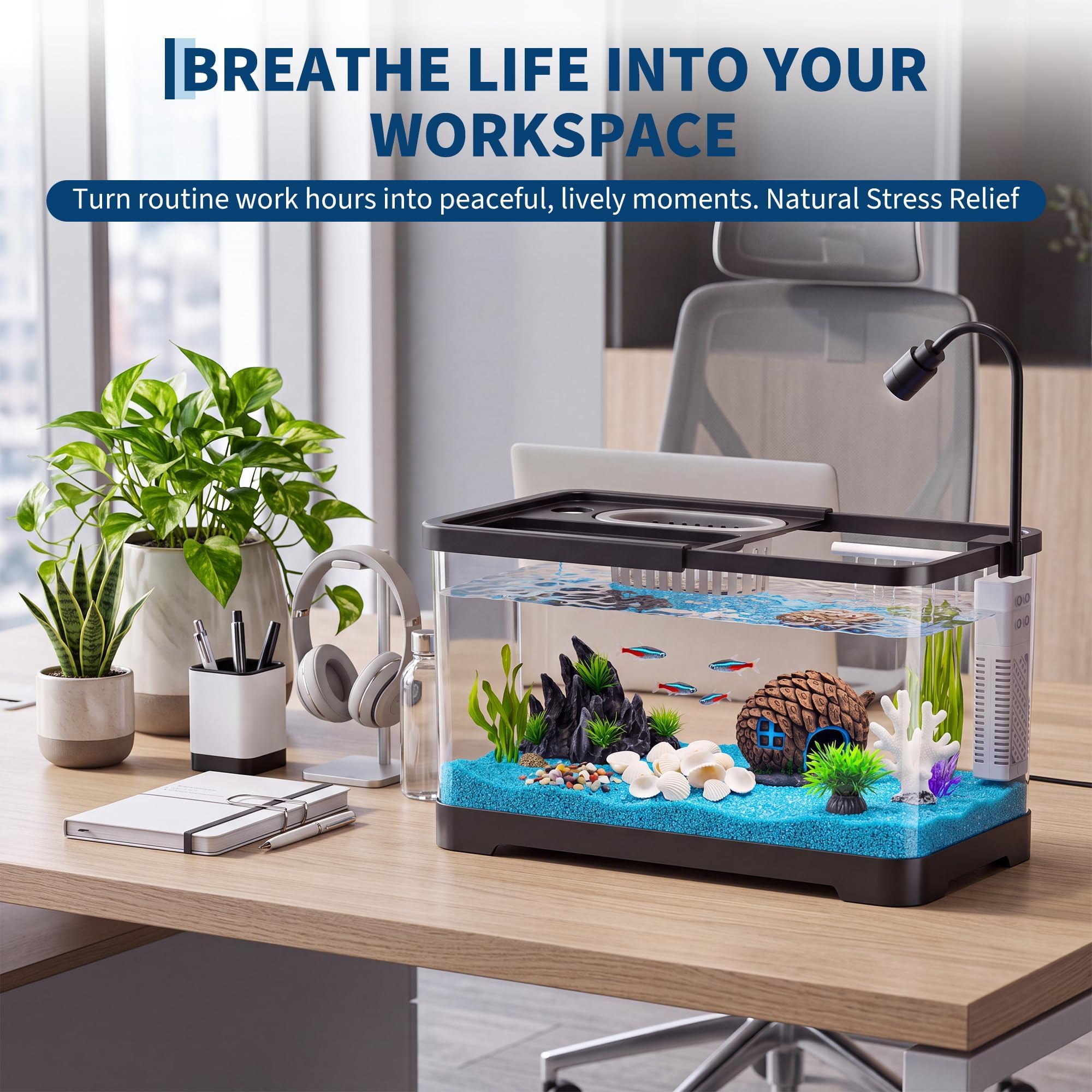 金魚、エビ、ベタ、ヤドカリ用のフィルターとライト付きプラスチ - Aquarium Fish Goldfish のレビューと価格