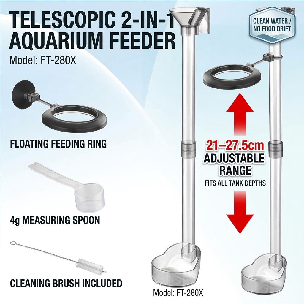 アクリル製伸縮式魚用給餌チューブ、沈むタイプの餌入れ、浮きタ - Aquarium Fish Medicine のレビューと価格