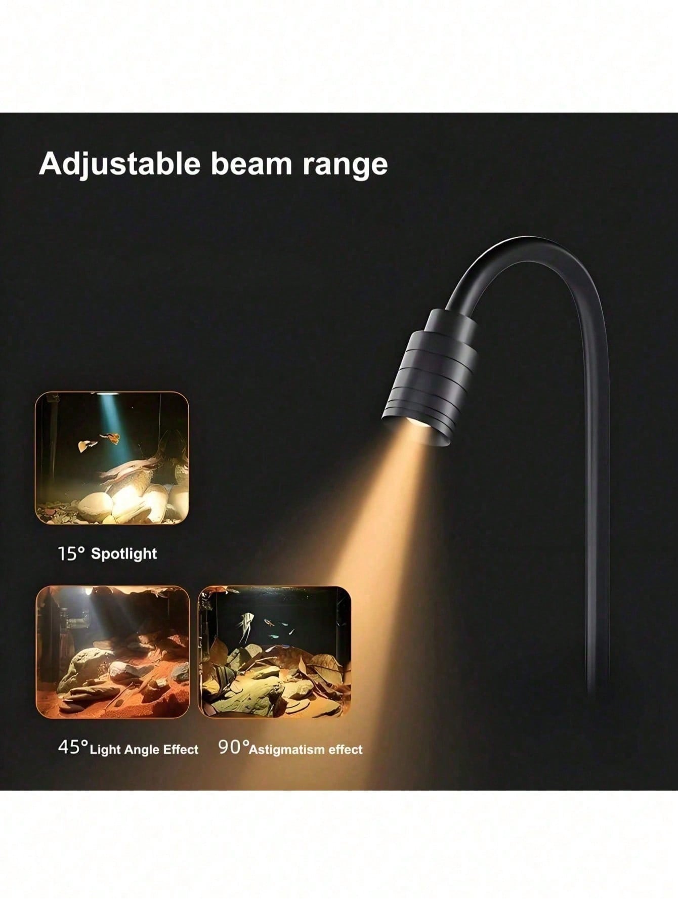 USB水槽ライト、ズーム式南米スポットライト、金魚水槽用クリ - Aquarium Fish Goldfish のレビューと価格